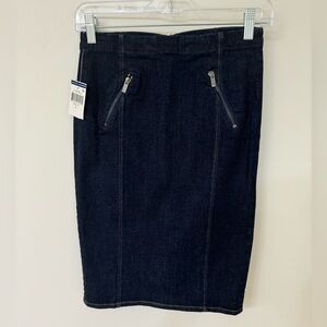 NWT RALPH LAUREN women’s size 0 indigo blue denim midi skirt